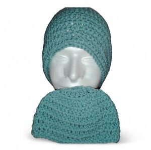 Men and Women Elegant Arctic Blue Crochet Beanie